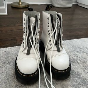 SINCLAIR MILLED NAPPA LEATHER PLATFORM BOOTS Size EU 38/ US 7